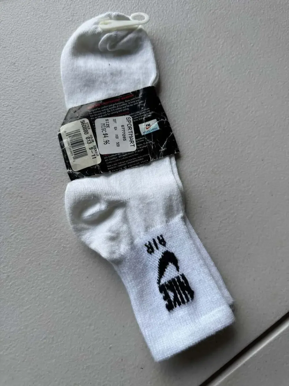 Vintage Nike Air Lightweight Quarter Socks (Size 9-11)